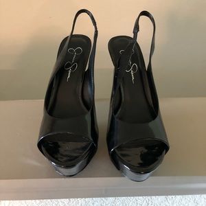 Jessica Simpson black sling back heels